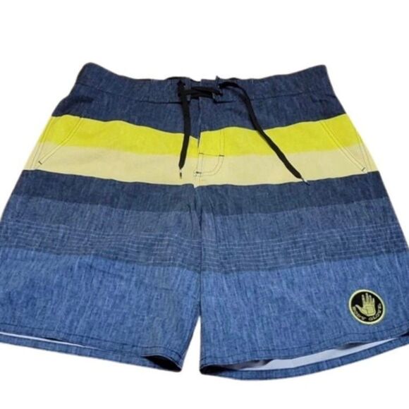 Body Glove Board Shorts size L (Waist 34) Deep Sea Stripes Y2K Surf Vacation - Picture 2 of 9